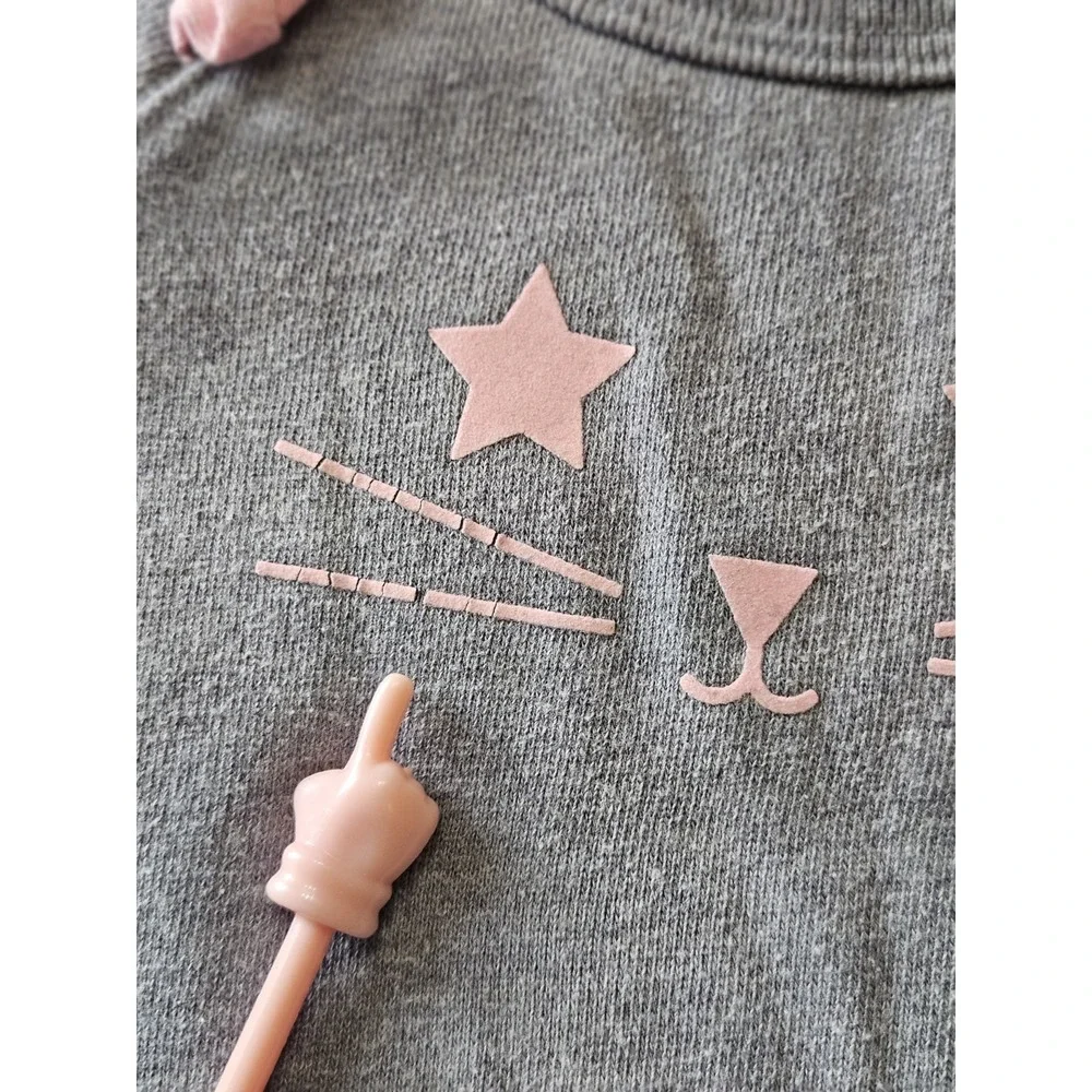Baby Gap Toddler Girl Dress 4T Gray Long Sleeve Sweater Top Cream Tulle‎
